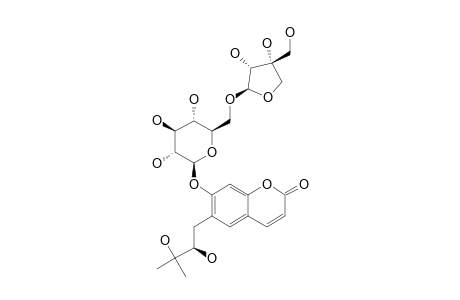 PEUJAPONISIDE;(R)-PEUCEDANOL-7-O-BETA-D-APIOFURANOSYL-(1->6)-BETA-D-GLUCOPYRANOSIDE