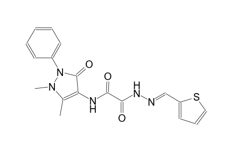 N-(1,5-dimethyl-3-oxo-2-phenyl-2,3-dihydro-1H-pyrazol-4-yl)-2-oxo-2-[(2E)-2-(2-thienylmethylene)hydrazino]acetamide