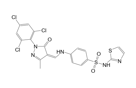 4-({(Z)-[3-methyl-5-oxo-1-(2,4,6-trichlorophenyl)-1,5-dihydro-4H-pyrazol-4-ylidene]methyl}amino)-N-(1,3-thiazol-2-yl)benzenesulfonamide