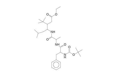 Heptanoic acid, (3RS,4S)-4-[(t-butoxycarbonyl-(S)-phenylalanyl-(S)-alanyl)amino]-3-(t-butyl)-6-methyl-, ethyl ester