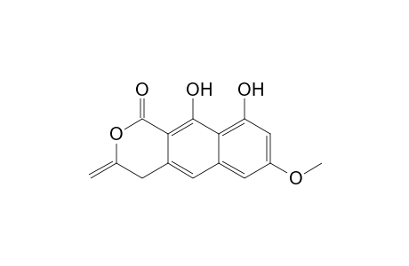 1H-naphtho(2,3-c)pyran-1-one, 3,4-dihydro-9,10-dihydroxy-7-methoxy-3-methylene-