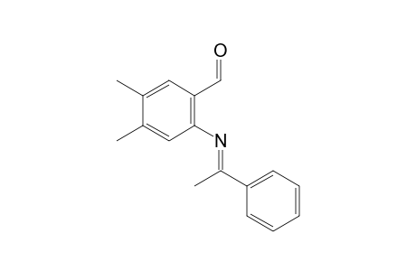 (E)-4,5-Dimethyl-2-((1-phenylethylidene)amino)benzaldehyde