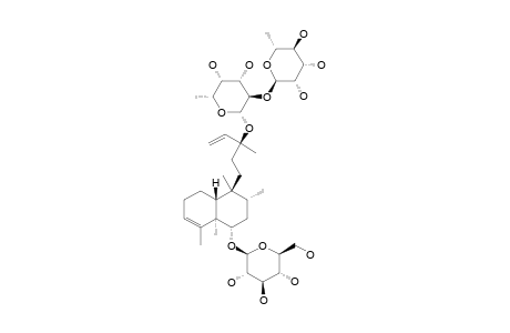 (6S,13-S)-13-O-[BETA-D-FUCOPYRANOSYL-(1->2)-ALPHA-L-RHAMNOPYRANOSYL]-6-O-[BETA-D-GLUCOPYRANOSYL]-CLERODA-3,14-DIENE-6,13-DIOL