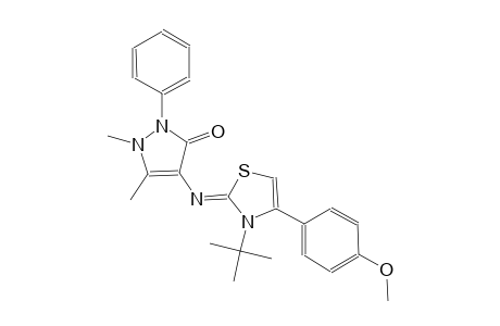 4-[((2Z)-3-tert-butyl-4-(4-methoxyphenyl)-1,3-thiazol-2(3H)-ylidene)amino]-1,5-dimethyl-2-phenyl-1,2-dihydro-3H-pyrazol-3-one