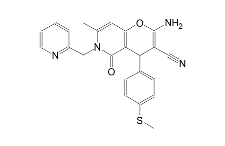 2-amino-7-methyl-4-[4-(methylsulfanyl)phenyl]-5-oxo-6-(2-pyridinylmethyl)-5,6-dihydro-4H-pyrano[3,2-c]pyridine-3-carbonitrile