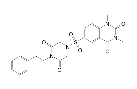6-{[3,5-dioxo-4-(2-phenylethyl)-1-piperazinyl]sulfonyl}-1,3-dimethyl-2,4(1H,3H)-quinazolinedione