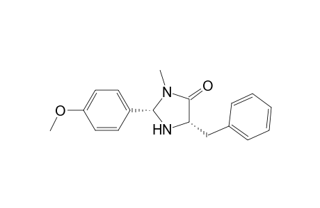 4-Imidazolidinone, 2-(4-methoxyphenyl)-3-methyl-5-(phenylmethyl)-, (2S-cis)-