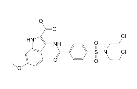 1H-Indole-2-carboxylic acid, 3-[[4-[[bis(2-chloroethyl)amino]sulfonyl]benzoyl]amino]-6-methoxy-, methyl ester