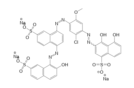 1-Napthalenesulfonic acid, 3-[[2-chloro-4-[[4-[(2-hydroxy-7-sulfo-1-naphthyl)azo]-7-sulfo-1-napthyl]azo]-5-methoxyphenyl]azo]-4,5-dihydroxy, trisodium salt