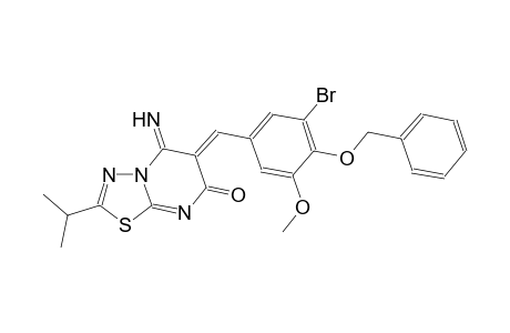 7H-[1,3,4]thiadiazolo[3,2-a]pyrimidin-7-one, 6-[[3-bromo-5-methoxy-4-(phenylmethoxy)phenyl]methylene]-5,6-dihydro-5-imino-2-(1-methylethyl)-, (6Z)-
