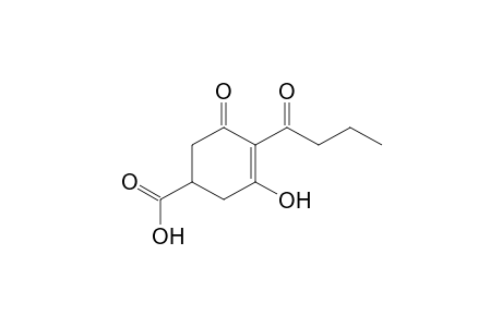 3-Cyclohexene-1-carboxylic acid, 3-hydroxy-5-oxo-4-(1-oxobutyl)-