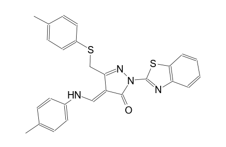 (4E)-2-(1,3-benzothiazol-2-yl)-5-{[(4-methylphenyl)sulfanyl]methyl}-4-(4-toluidinomethylene)-2,4-dihydro-3H-pyrazol-3-one