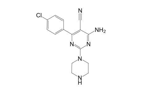 4-Amino-6-(4-chlorophenyl)-2-(piperazin-1-yl)pyrimidine-5-carbonitrile