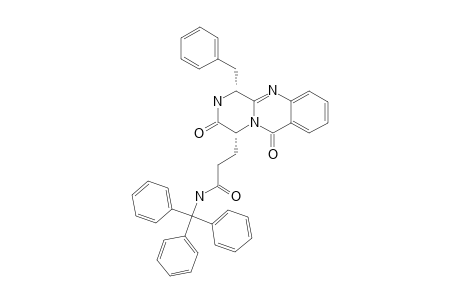 N-TRITYL-VERRUCINE-A;(1S,4S)-1,3,4,6-TETRAHYDRO-3,6-DIOXO-1-(PHENYLMETHYL)-2H-PYRAZINO-[2,1-B]-QUINAZOLINE-4-(N-TRITYL)-PROPANAMIDE