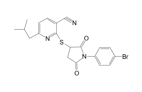 2-[1-(4-bromophenyl)-2,5-bis(oxidanylidene)pyrrolidin-3-yl]sulfanyl-6-(2-methylpropyl)pyridine-3-carbonitrile