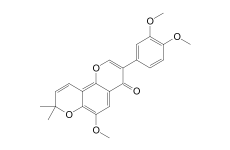 DURALLONE;3-(3,4-DIMETHOXYPHENYL)-6-METHOXY-8,8-DIMETHYL-4H,8H-BENZO-[1,2-B:3,4-B']-DIPYRAN-4-ONE