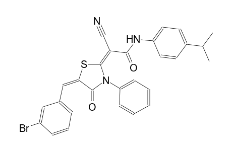 (2E)-2-[(5E)-5-(3-bromobenzylidene)-4-oxo-3-phenyl-1,3-thiazolidin-2-ylidene]-2-cyano-N-(4-isopropylphenyl)ethanamide