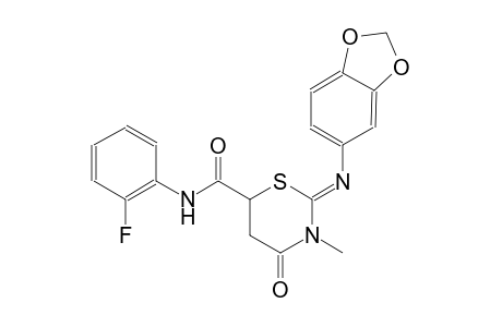 (2Z)-2-(1,3-benzodioxol-5-ylimino)-N-(2-fluorophenyl)-3-methyl-4-oxotetrahydro-2H-1,3-thiazine-6-carboxamide