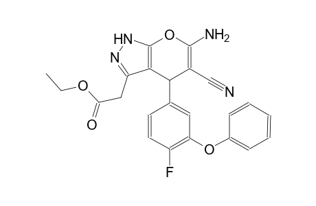 ethyl [6-amino-5-cyano-4-(4-fluoro-3-phenoxyphenyl)-1,4-dihydropyrano[2,3-c]pyrazol-3-yl]acetate