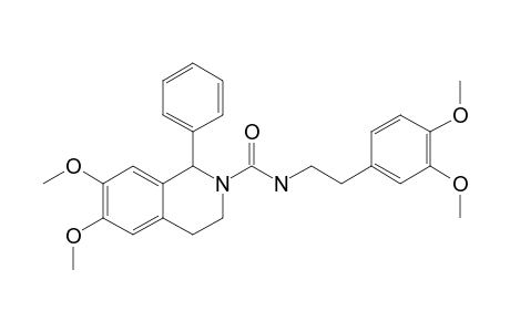 (+/-)-6,7-DIMETHOXY-N'-(3,4-DIMETHOXYPHENETHYL)-1-PHENYL-1,2,3,4-TETRAHYDROISOQUINOLINE-2-CARBOXAMIDE