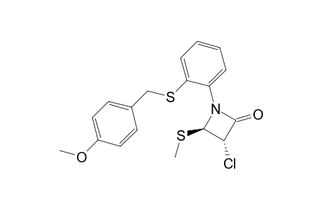 2-Azetidinone, 3-chloro-1-[2-[[(4-methoxyphenyl)methyl]thio]phenyl]-4-(methylthio)-, (3R-trans)-