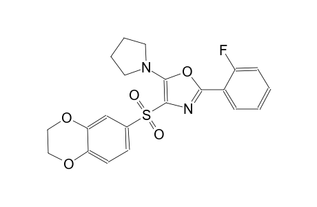 oxazole, 4-[(2,3-dihydro-1,4-benzodioxin-6-yl)sulfonyl]-2-(2-fluorophenyl)-5-(1-pyrrolidinyl)-