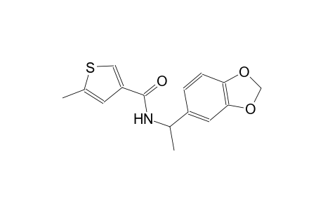 N-[1-(1,3-benzodioxol-5-yl)ethyl]-5-methyl-3-thiophenecarboxamide