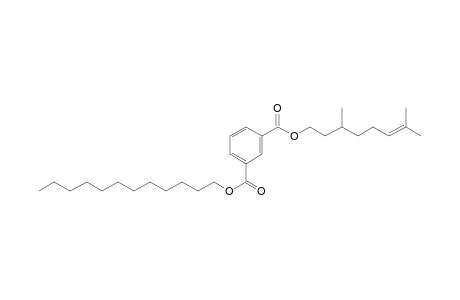 Isophthalic acid, 3,7-dimethyloct-6-enyl dodecyl ester