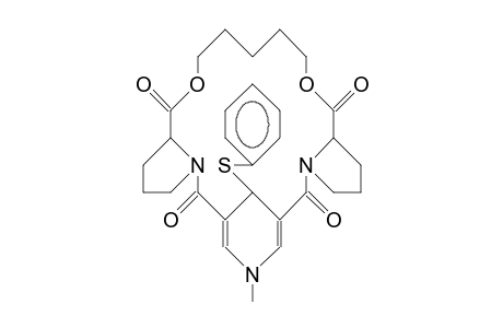 25-Methyl-27-phenylthio-9,15-dioxa-3,21,25-triaza-tetracyclo(21.3.1.0/3,7/.0/17,21/)heptacosa-23,26-diene-2,8,16,22-tetr