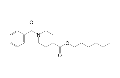 Isonipecotic acid, N-(3-methylbenzoyl)-, hexyl ester