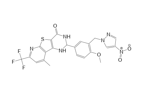 2-{4-methoxy-3-[(4-nitro-1H-pyrazol-1-yl)methyl]phenyl}-9-methyl-7-(trifluoromethyl)-2,3-dihydropyrido[3',2':4,5]thieno[3,2-d]pyrimidin-4(1H)-one