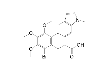 3-(2'-bromo-3',4',5'-trimethoxy-6'-(1''-methyl-1H-indol-5''-yl)phenyl)propanoic acid