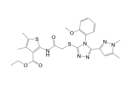ethyl 2-[({[5-(1,5-dimethyl-1H-pyrazol-3-yl)-4-(2-methoxyphenyl)-4H-1,2,4-triazol-3-yl]sulfanyl}acetyl)amino]-4,5-dimethyl-3-thiophenecarboxylate