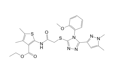 ethyl 2-[({[5-(1,5-dimethyl-1H-pyrazol-3-yl)-4-(2-methoxyphenyl)-4H-1,2,4-triazol-3-yl]sulfanyl}acetyl)amino]-4,5-dimethyl-3-thiophenecarboxylate