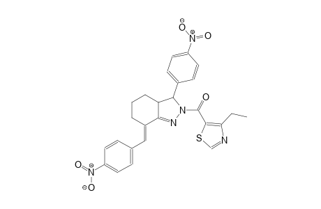 (7E)-2-[(4-ethyl-1,3-thiazol-5-yl)carbonyl]-7-(4-nitrobenzylidene)-3-(4-nitrophenyl)-3,3a,4,5,6,7-hexahydro-2H-indazole