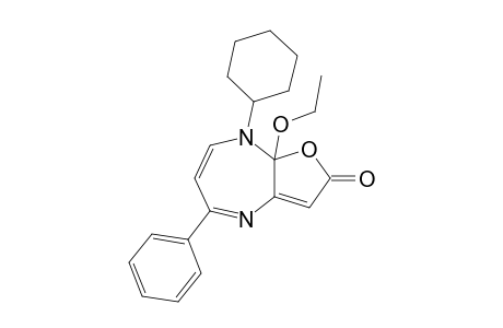 8-Cyclohexyl-5-(phenyl)-8a-ethoxy-8,8a-dihydro-2H-furo[2,3-b][1,4]diazepin-2-one