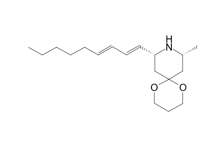 (-)-(2S,3S)-1-Aza-2-(nona-1",3:-dienyl)-6-methyl-1' 3'-dioxaspiro[5,5]undecane