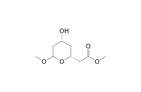 Methyl 6-methoxy-4-hydroxyperhydropyran-2-acetate