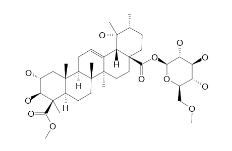 2-ALPHA,3-BETA,19-ALPHA-TRIHYDROXY-URS-12-EN-24,28-DIOIC-ACID-24-METHYLESTER-28-O-(6'-O-METHYL-BETA-D-GLUCOPYRANOSYL)-ESTER