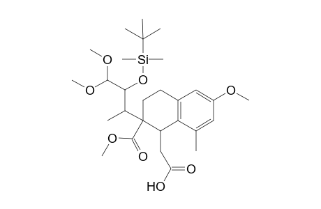Methyl 6-methoxy-2-[1',1'-dimethoxy-2'-t-(butyldimethylsilyl)oxybut-3'-yl]-1-[(hydroxycarbonyl)methyl]-8-methyl-1,2,3,4-tetrahydro-2-naphthoate