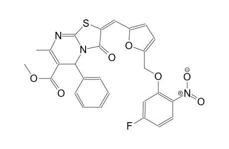methyl (2E)-2-({5-[(5-fluoro-2-nitrophenoxy)methyl]-2-furyl}methylene)-7-methyl-3-oxo-5-phenyl-2,3-dihydro-5H-[1,3]thiazolo[3,2-a]pyrimidine-6-carboxylate