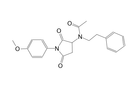 N-[1-(4-methoxyphenyl)-2,5-dioxo-3-pyrrolidinyl]-N-(2-phenylethyl)acetamide