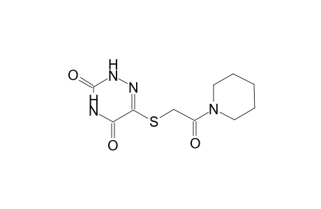 6-{[2-oxo-2-(1-piperidinyl)ethyl]sulfanyl}-1,2,4-triazine-3,5(2H,4H)-dione