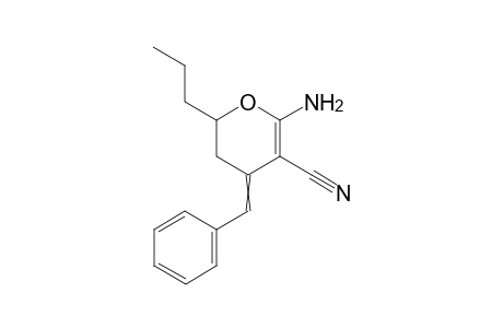 6-Amino-4-benzylidene-2-propyl-3,4-dihydro-2H-pyran-5-carbonitrile