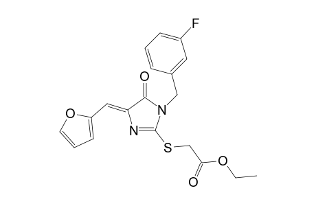 2-[[(4Z)-1-(3-fluorobenzyl)-4-(2-furfurylidene)-5-keto-2-imidazolin-2-yl]thio]acetic acid ethyl ester