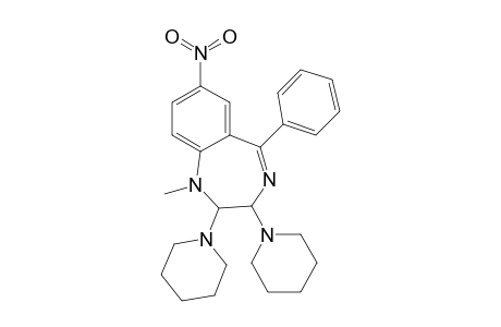 1H-1,4-Benzodiazepine, 2,3-dihydro-1-methyl-7-nitro-5-phenyl-2,3-bis(1-piperidinyl)-