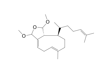 Dimethoxy, diacetal derivative of dictyodial