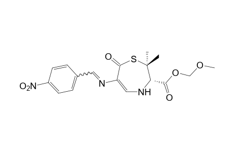 (3S)-2,2-dimethyl-6-[(p-nitrobenzylodene)amino]-7-oxo-2,3,4,7-tetrahydro-1,4-thiazepine-3-carboxylic acid, methoxymethyl ester