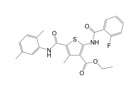 3-thiophenecarboxylic acid, 5-[[(2,5-dimethylphenyl)amino]carbonyl]-2-[(2-fluorobenzoyl)amino]-4-methyl-, ethyl ester