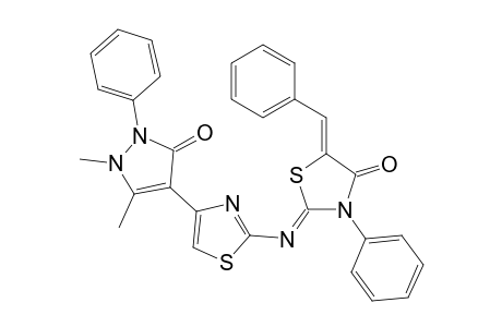 5-Benzylidene-2-(4-(2,3-dimethyl-1-phenyl-5-oxo-pyrazol-4-yl)thiazol-2-ylimino)-3-phenyl-1,3-thiazolidin-4-one